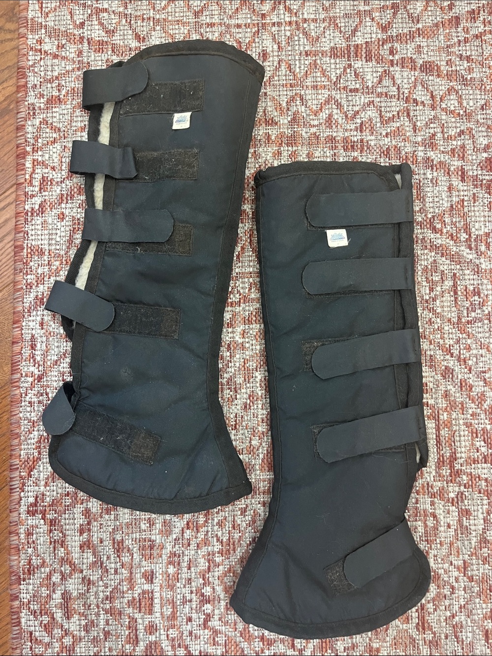 Toklat fleece lined, back leg shipping boots for horses.